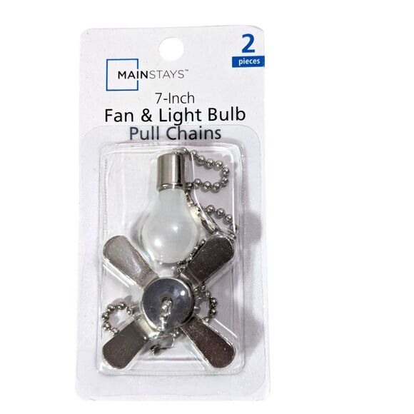 Fan and Light Bulb Pull Chains Controls 7-in Satin Nickel Finish Silver NEW - Picture 2 of 3